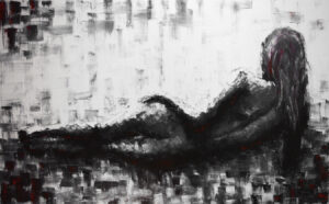 artistic nude painting, Black and White Thoughts