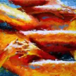 Obraz „V žáru touhy“ – expresivní akt malovaný špachtlí na plátně od Luboshe Valenty.