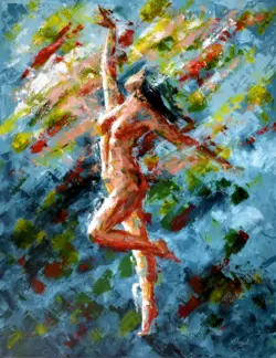Painting "Souls in Flames" – palette knife painting on canvas by Lubosh Valenta