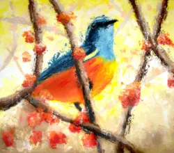 Feathered Mimicry, painting on canvas by Lubosh Valenta