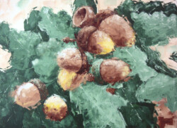 painting of nature, leaves, Autumn Day