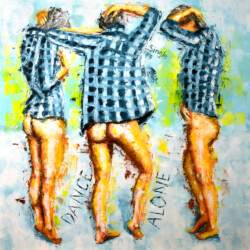 Painting named Uninhibited Alone, artistic nude, acrylic on canvas
