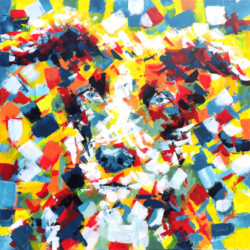 abstract painting of a dog, Friend