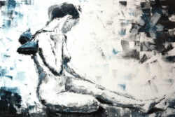 artistic nude painting, Queen of sneakers