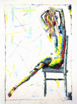 artistic nude, abstract painting by Lubosh Valenta, Untouchable
