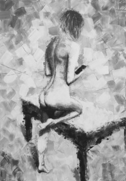 original artistic nude painting, Evening Debate